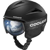 Odoland Ski Helmet with VLT 18% Ski Goggles Combo for Skiing Snowboard, Light Weight Adjustable Ventilation Snow Helmet with Warm Fluffy Earpads for M