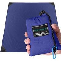 Odoland Hiking Blanket 180 x 160 cm Pocket Blanket Waterproof Heatproof Sandproof Thin Ground Sheet  Lightweight Foldable Beach Mat for Outdoor Campi