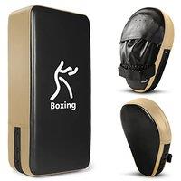 Odoland Punching Mitts and Kick Pack Set, Focus Pads, Taekwondo Kick Pad for Boxing, Kickboxing, Karate, Muay Thai Training  Red, Gold, Blue