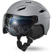 Odoland Ski Helmet with VLT 18% Lens Visor Great for Skiing, Light Weight and Adjustable Ventilation Advanced Competition Snow Helmet with Warm Fluffy