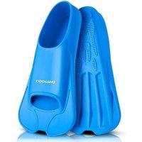 Odoland Premium Swim Fins, Light Weight Snorkel Training Fins Adjustable Feet Fins for Swimming Snorkeling Diving, Silicone Smooth Swimming Flippers M