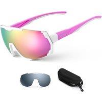 Odoland Cycling Sunglasses with Replaceable Magnetic Lenses for Men Women  Lightweight Polarized UV400 Sport Sunglasses for Driving Cycling Motorcycl