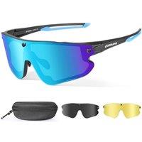 Odoland Magnetic Sports Sunglasses with Replaceable Polarized Lense and Night Vision Lense for Men Women Adult Running Sunglasses for Riding Run Drivi