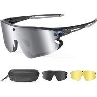 Odoland Magnetic Sports Sunglasses with Replaceable Polarized Lense and Night Vision Lense for Men Women Adult Running Sunglasses for Riding Run Drivi