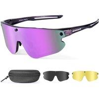 Odoland Magnetic Sports Sunglasses with Replaceable Polarized Lense and Night Vision Lense for Men Women Adult Running Sunglasses for Riding Run Drivi