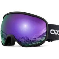 Odoland OTG Ski Goggles with Antifog, Antiglare Lens UV400 Protection Adult Snow Goggles, Double Spherical Goggles for Skiing Skating Snowmobiles an
