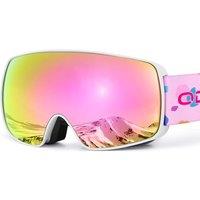 Odoland Children's Ski Goggles Snowboard Goggles for Boys and Girls, Helmet Compatible Mirrored Snow Goggles UV Protection AntiFog for Skiing Skating
