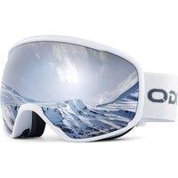 Odoland OTG Ski Goggles with Antifog, Antiglare Lens UV400 Protection Adult Snow Goggles, Double Spherical Goggles for Skiing Skating Snowmobiles an