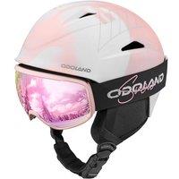 Odoland Ski Helmet with VLT 18% Ski Goggles Combo for Skiing Snowboard, Light Weight Adjustable Ventilation Snow Helmet with Warm Fluffy Earpads for M