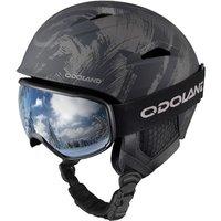 Odoland Ski Helmet with VLT 18% Ski Goggles Combo for Skiing Snowboard, Light Weight Adjustable Ventilation Snow Helmet with Warm Fluffy Earpads for M