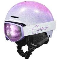 Odoland Kids Ski Helmet, Snow Helmet with Ski Goggles, Shockproof, Windproof, Safety Snow Sports Helmets and Protective Goggles for Boys Girls and You