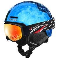 Odoland Kids Ski Helmet, Snow Helmet with Ski Goggles, Shockproof, Windproof, Safety Snow Sports Helmets and Protective Goggles for Boys Girls and You