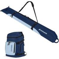 Odoland 2M Ski Bag & 50L Boot Backpack Combo, Padded Snowboard Bags & Ski Boot Bag for Air Travel, Waterproof Snow Ski Bags Fit Skis Up to 200CM for S