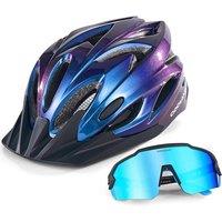 Odoland Flash Bike Helmet with Cycling Sunglasses  Adult Cycling Helmets for Road Bike Mountain Bike  Adjustable Lightweight Cycling Helmet for Men