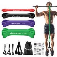 Odoland Pull Up Assistance Bands, Resistance Bands with Fabric Feet Rest, Heavy-Duty Pull Up Straps with Door Anchor and Handles, for Strength Trainin