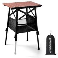 Odoland Folding Camping Table with Sturdy Storage Bag, Adjustable Height Portable Lightweight Mini Beach Table for Outdoor Picnic Hiking Travelling
