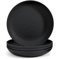 Odoland 23cm Lightweight Unbreakable Deep Dinner Plates UltraDurable Service Plate Dishwasher & Microwave Safe, BPA Free, for Family Indoor Outdoor E