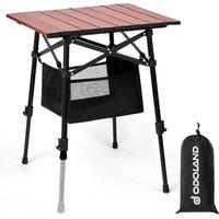 Odoland Folding Camping Table with Sturdy Storage Bag, Adjustable Height Portable Lightweight Mini Beach Table for Outdoor Travelling L 46*42*42-60cm