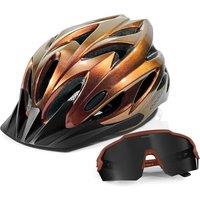 Odoland Adult Bike Helmets Set, Bike Helmets,Shinning Brown, Sunglasses,Black