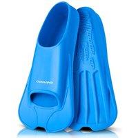 Odoland Premium Swim Fins, Light Weight Snorkel Training Fins Adjustable Feet Fins for Swimming Snorkeling Diving, Silicone Smooth Swimming Flippers M