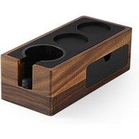 MHW3BOMBER Espresso Tamping Station with Magnetic Drawer, 4 in 1 Walnut Espresso Organizer Box,51/54/58mm Portafilter Holder, Detachable Coffee Tampe