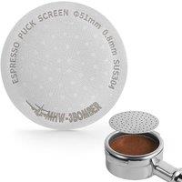 MHW3BOMBER 51mm Espresso Puck Screen Metal Coffee Filter Reusable Espresso Filters for 51mm Portafilter Basket 0.8mm Thickness FG5580SOS 51 mm 1 Pcs