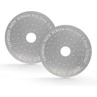 MHW3BOMBER 58.5mm Espresso Puck Screen with Round Hole 2pcs, 0.8mm Thickness Metal Coffee Filter, Reusable Espresso Filters Compatible with La Marzoc