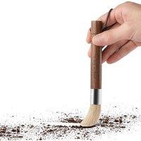 MHW3BOMBER Coffee Brush  Natural Bristle Cleaning Brush with Walnut Handle  Lanyard Included  Ideal for Home Kitchen/Barista Accessories