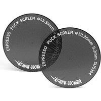 MHW3BOMBER 53.35mm Espresso Puck Screen 2Pcs, 0.2mm UltraThin Titanium Coated Reusable Coffee Filter, Compatible with 54mm Portafilter Baskets, Dura