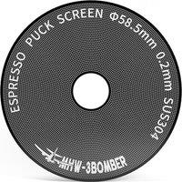 MHW3BOMBER 58.5mm Espresso Puck Screen, 0.2mm UltraThin Espresso Puck with Round Hole, 58.5mm Reusable Titanium Coating Metal Coffee Filter Compatib