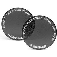 MHW3BOMBER 51mm Espresso Puck Screen 2Pcs, 0.2mm UltraThin Titanium Coated Reusable Coffee Filter, Compatible with 51mm Portafilter Baskets, Durable