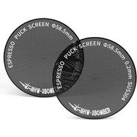MHW3BOMBER 58.5mm Espresso Puck Screen 2Pcs, 0.2mm UltraThin Titanium Coated Reusable Coffee Filter, Compatible with 58mm Portafilter Baskets, Durab