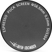 MHW3BOMBER 58.5mm Espresso Puck Screen, 0.2mm UltraThin Titanium Coated Reusable Coffee Filter, Compatible with 58mm Portafilter Baskets, Durable Me