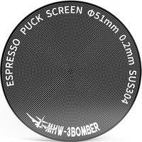 MHW3BOMBER 51mm Espresso Puck Screen, 0.2mm UltraThin Titanium Coated Reusable Coffee Filter, Compatible with 51mm Portafilter Baskets, Durable Meta