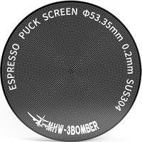MHW3BOMBER 53.35mm Espresso Puck Screen, 0.2mm UltraThin Titanium Coated Reusable Coffee Filter, Compatible with 54mm Portafilter Baskets, Durable M
