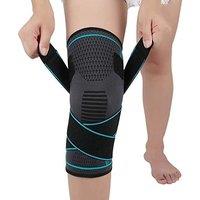 Knee Brace for Arthritis ACL and Meniscus Tear Adjustable Knee Sleeves for Sports Knee Support for Men and Women (single) BlueXXL
