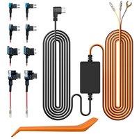 WOLFBOX Type-C/USB C Hardwire Kit for i07/G840S/G850/G840H/G900/G930 Mirror Dash Cam, Parking Monitor with Multiple Size connectors