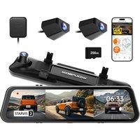 WOLFBOX G900 Tripro Bumper Version 3 Channel 4K Mirror Dash Cam, 4K+2.5K+1080P Front and Rear Bumper Dash Cam, STARVIS 2 IMX678 Night Vision, 5.8GHz W