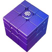 GAN MirrorM UV Coated, 3x3x3 Magnetic Mirror Speed Cube Puzzle Game Magnets Toys for Kids Adult Cuber, Solve by Shape UV CoatedPurple