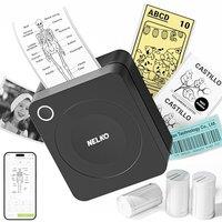 Nelko Sticker Printer, PM230 Mini Printer Bluetooth Portable Sticker Maker with 3 Rolls, for DIY Creation, Study Notes, Pictures, Receipts, List, Mult