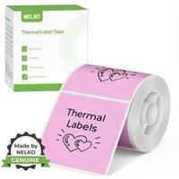 Thermal Labels for Nelko PM220 Label Maker, 2Inch (50mm) Round Waterproof MultiPurpose Tape, 1 Roll of 150 SelfAdhesive Thermal Paper (Pink)