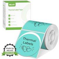 Nelko PM220 Thermal Labels, 2 inch (50mm) Round, Waterproof, MultiPurpose Tape, 1 Roll of 150 SelfAdhesive Thermal Paper (Green)