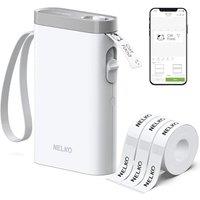 Nelko P21 Portable Bluetooth Label Maker, Wireless Sticker Printer with Multiple Templates for Home Office Organization & Storage Labeling, with 3 Rol