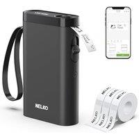 Nelko P21 Portable Bluetooth Label Maker, Wireless Sticker Printer with Multiple Templates for Home Office Organization & Storage Labeling, with 3 Rol