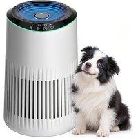 Operan Air Purifier Allergy Home Bedroom Office, HEPA Air Filter Smoke Pet Scale odor 0.3m Sleep Mode Blue Ambient Light Strip Scented Sponge 22dB M