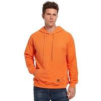 VICT POPU Hoodies For Men UK Jumpers Pullover Hooded Sweatshirts Plaid Jacquard Long Sleeve Drawstring Work Hipster Casual Hoodie M Orange