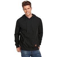 VICT POPU Hoodies For Men UK Jumpers Pullover Hooded Sweatshirts Plaid Jacquard Long Sleeve Drawstring Work Hipster Casual Hoodie XL Black