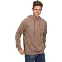 VICT POPU Hoodies For Men UK Jumpers Pullover Hooded Sweatshirts Plaid Jacquard Long Sleeve Drawstring Work Hipster Casual Hoodie XL Khaki