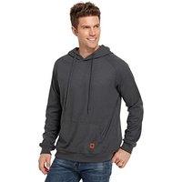 VICT POPU Hoodies For Men UK Jumpers Pullover Hooded Sweatshirts Plaid Jacquard Long Sleeve Drawstring Work Hipster Casual Hoodie L Dark Grey