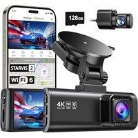 REDTIGER F7NP4K Dash Cam Front and Rear, STAVIS 2 Sensor Dash Camera for Cars, Free 128GB Card Included, 5.8GHz WiFi6up to 20MB/s, 3.18 Screen,